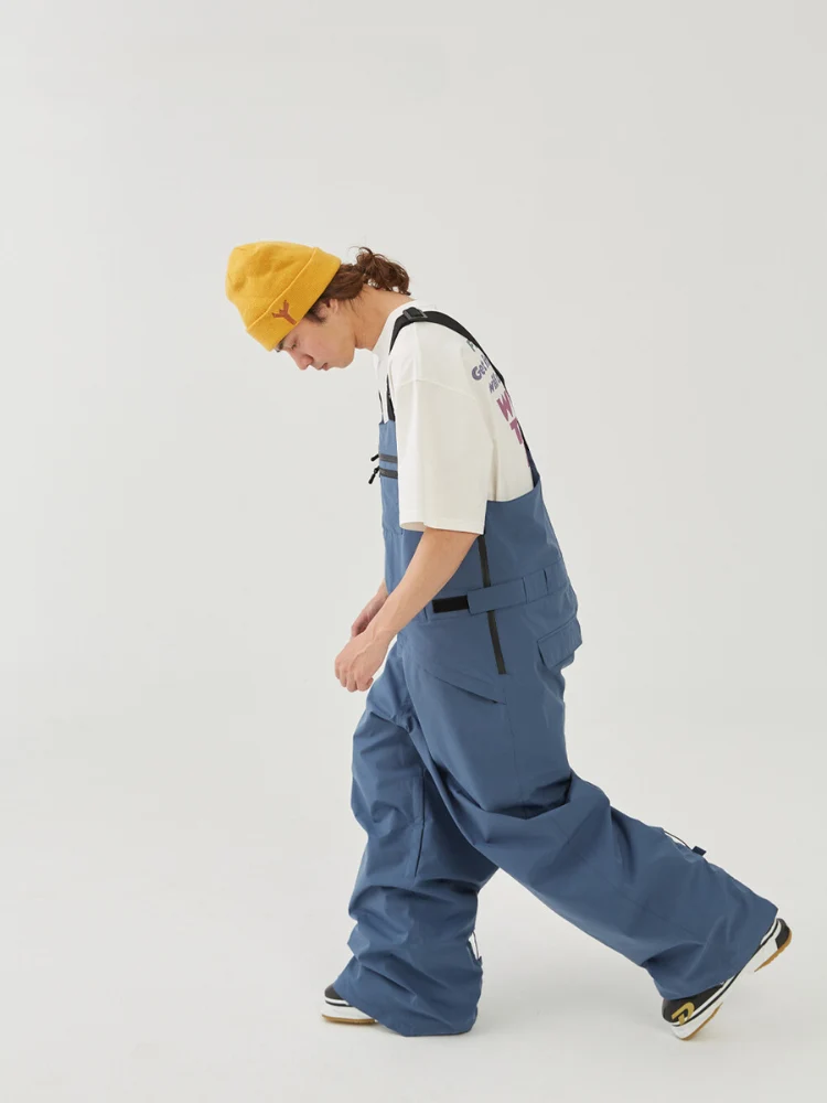 Winter Ticket Navy Drift Baggy Freestyle Skiing Bibs - Unisex - Image 12