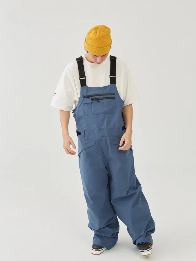 Winter Ticket Navy Drift Baggy Freestyle Skiing Bibs - Unisex - Image 16