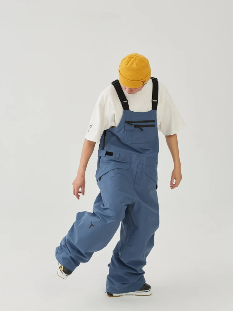Winter Ticket Navy Drift Baggy Freestyle Skiing Bibs - Unisex - Image 4