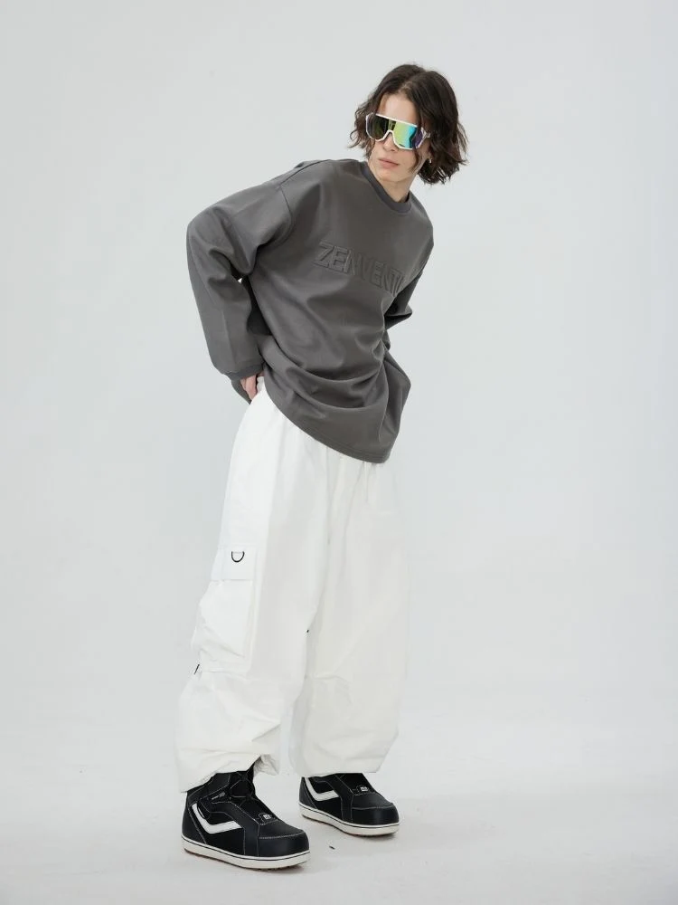 Zenventure White Hydro Guard Lightweight Snow Sweatshirt - Unisex - Image 9